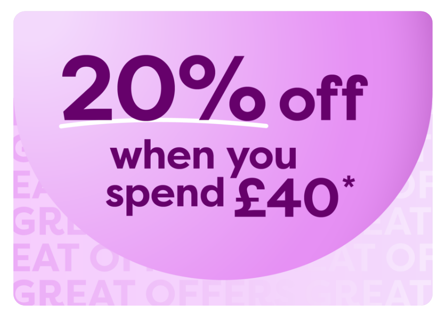 20% off when you spend £40