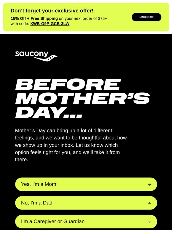 Before Mother’s Day, one quick question