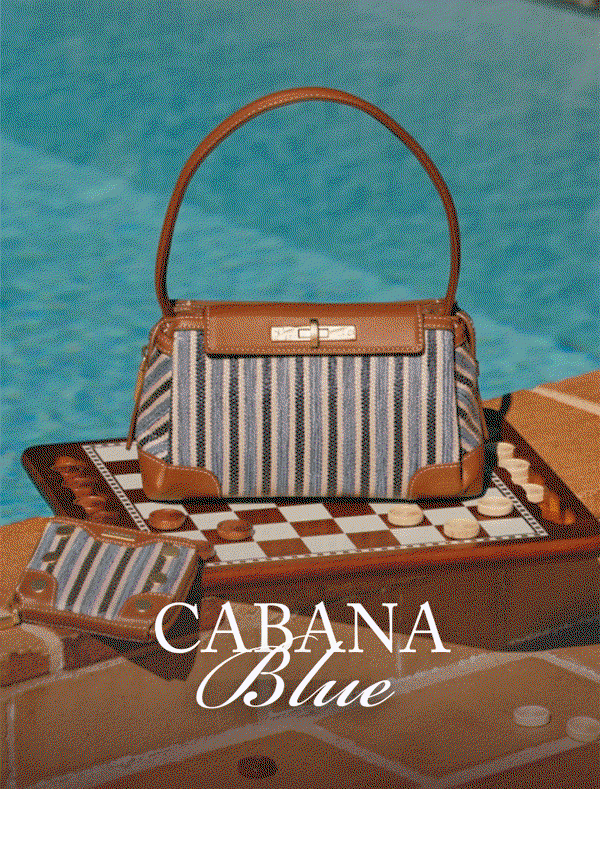 Cabanna Blue. Image of Charlotte med in cabana blue, also show 5 north in same color