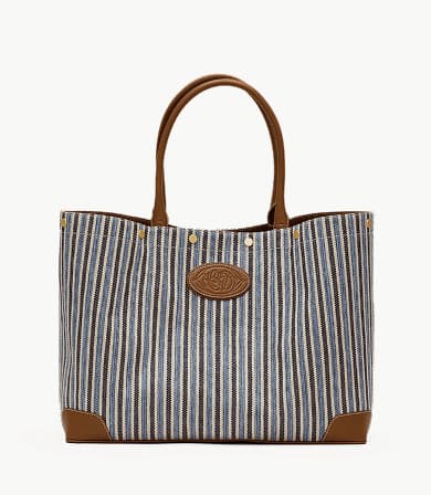 Olympia tote in cabana blue