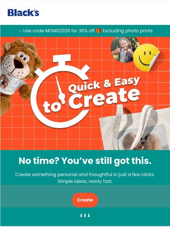 No time? No problem. Create something in minutes ⏱️