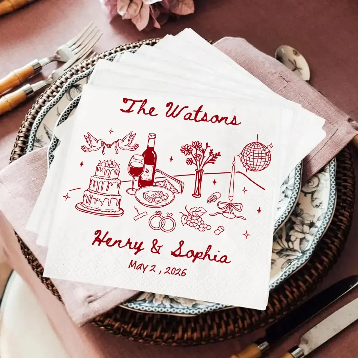 Custom Wedding Napkins