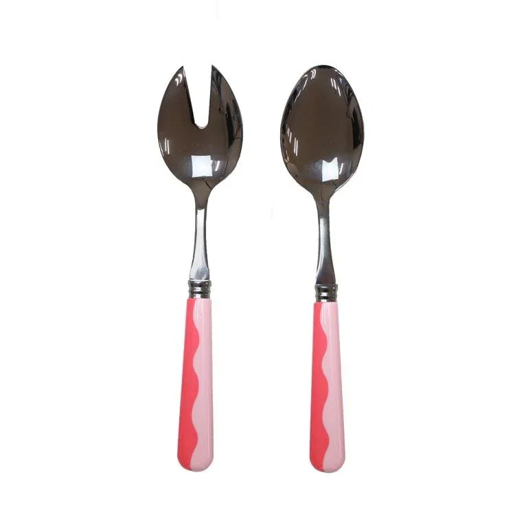 Image of Wave Salad Servers - Watermelon & Pink (2‑Piece Set)