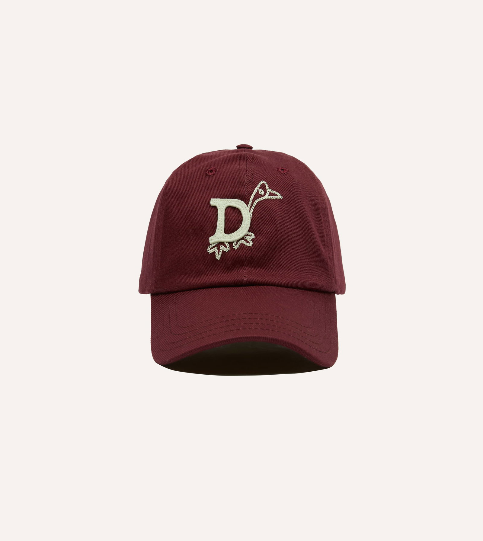 Image of Burgundy 'D Duck' Cotton Twill Baseball Cap