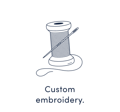 Custom embroidery.