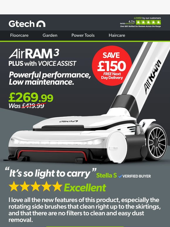 Don't miss £150 off the AirRAM 3 Plus