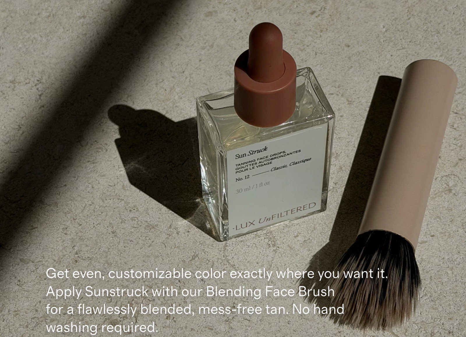 Sun Struck Tanning Drops + Face Brush