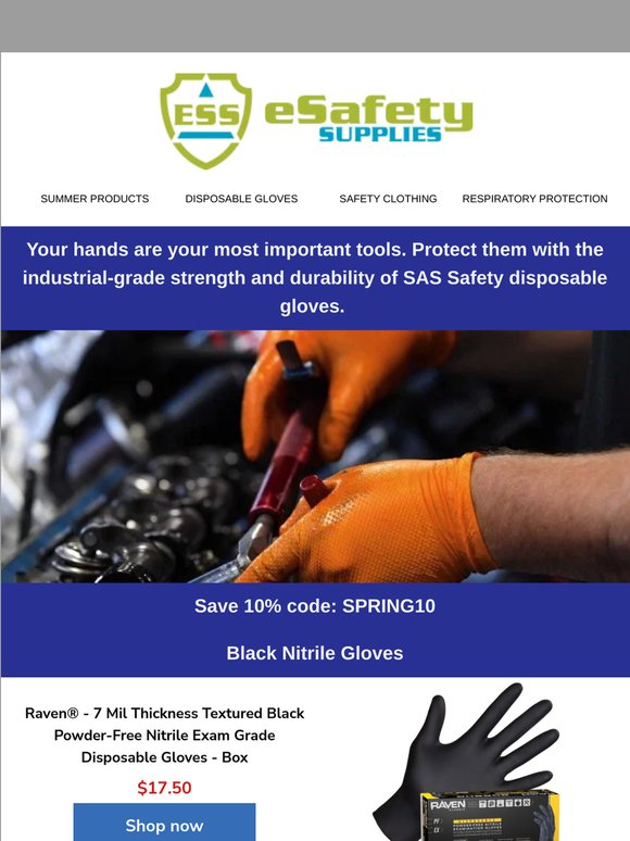Uncompromising strength: SAS Safety Disposable Gloves