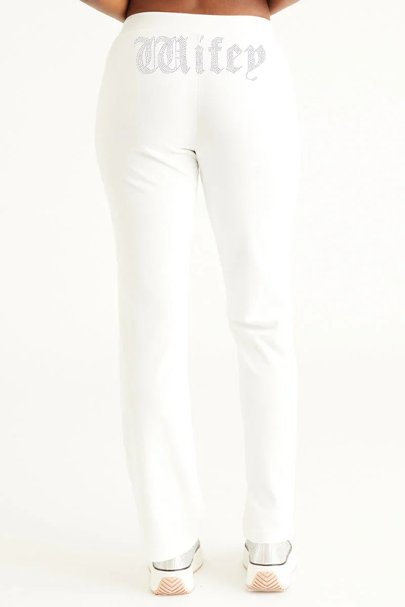Image of Wifey Customizable Big Bling Velour Track Pants