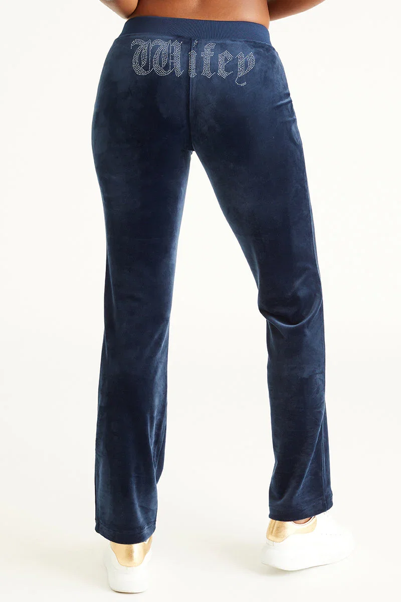 Image of Wifey Customizable Big Bling Velour Track Pants
