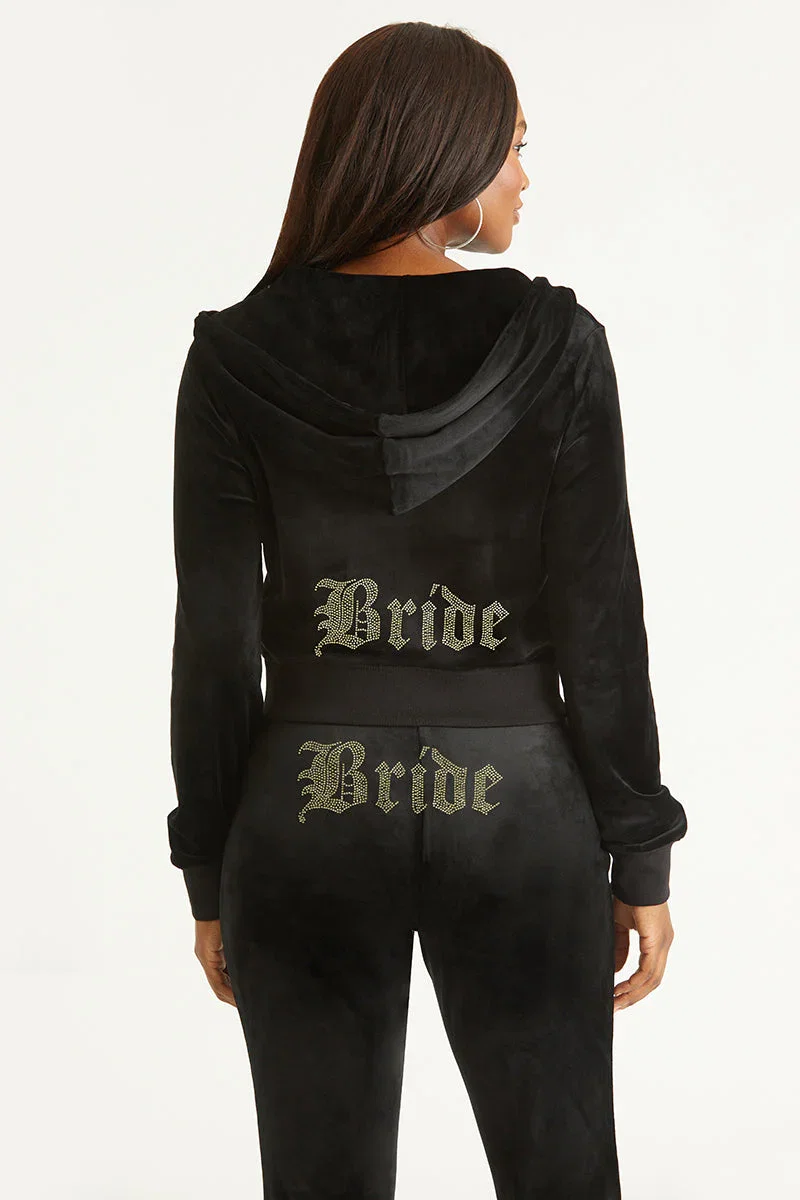 Image of Bride Customizable Big Bling Velour Hoodie