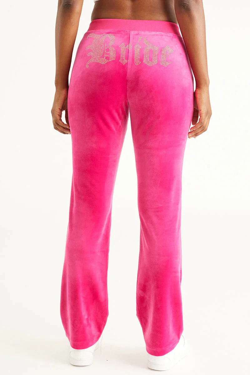 Image of Bride Customizable Big Bling Velour Track Pants