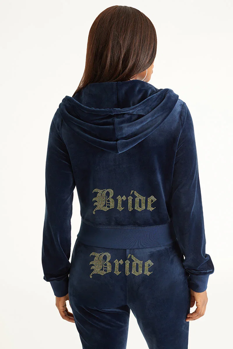 Image of Bride Customizable Big Bling Velour Hoodie