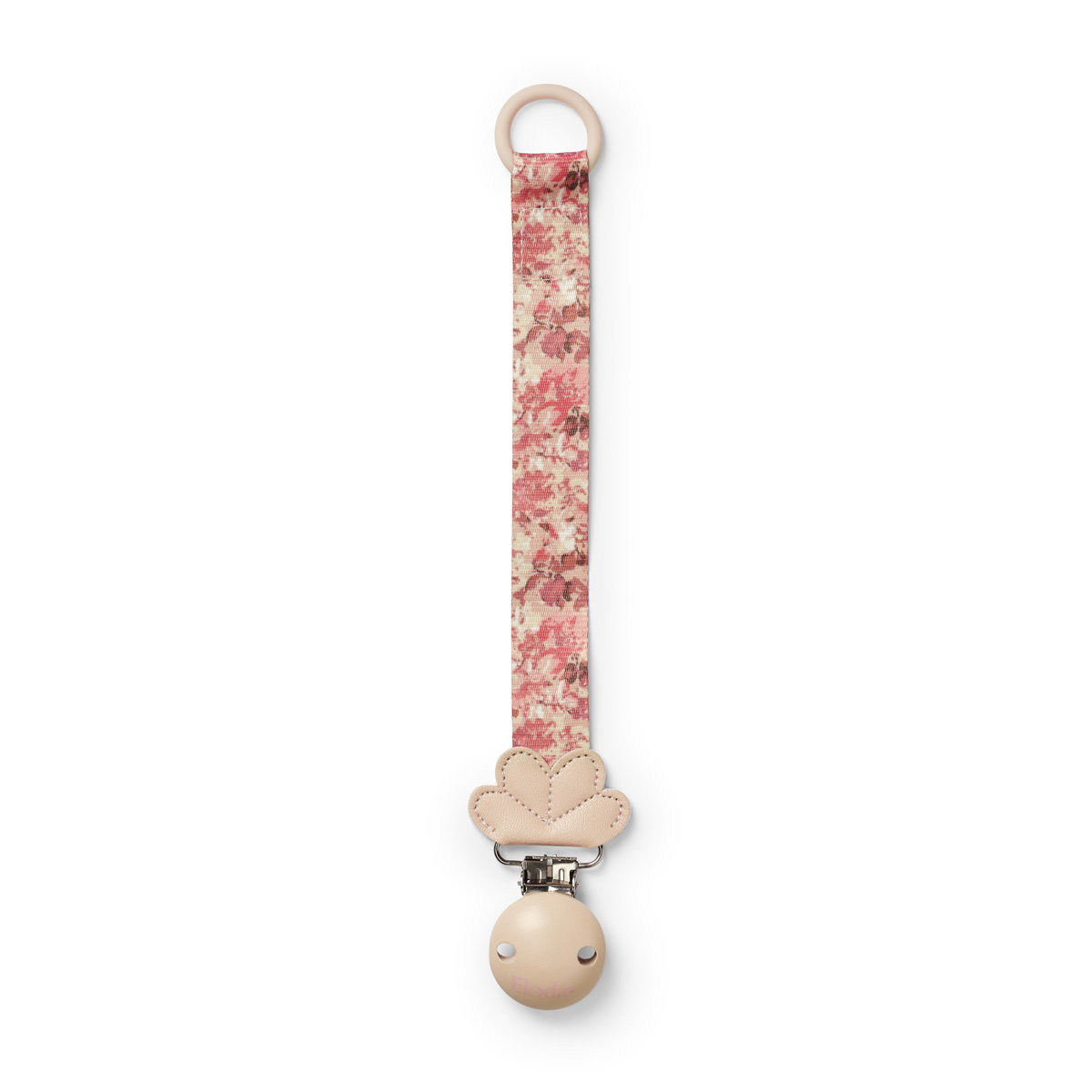 Image of Pacifier Clip Wood - River Rose