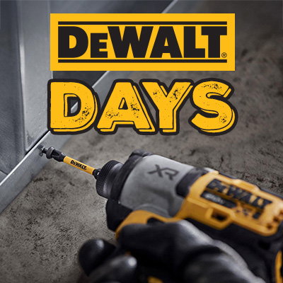 Person using a Dewalt drill to drill a screw into a metal frame