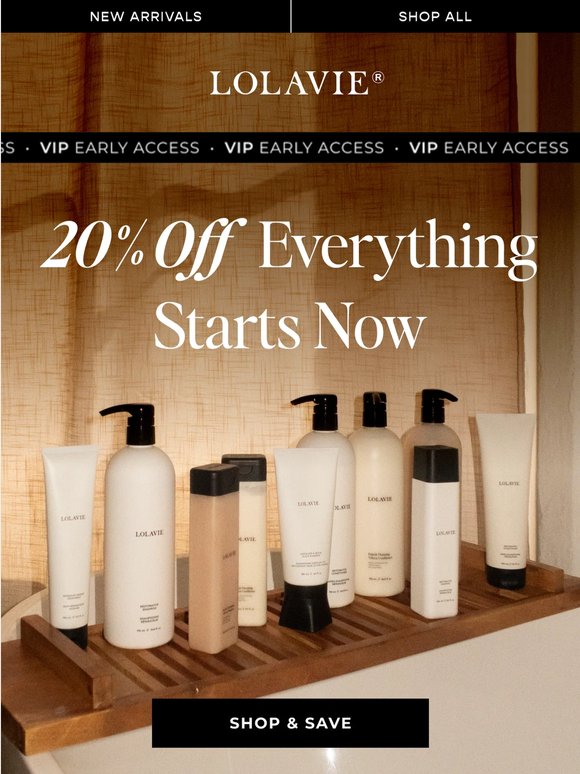 VIP EARLY ACCESS: 20% Off ✨