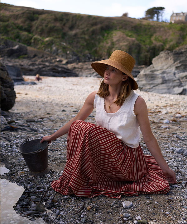 Pippin Skirt in Strawberry Stripe