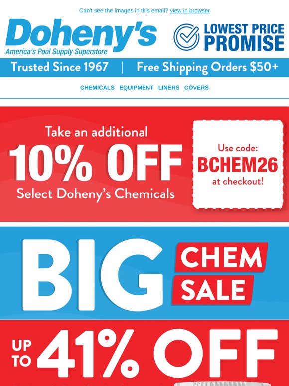 💦BIG Chem Sale! Lowest Prices of the Year on Doheny Chemicals!