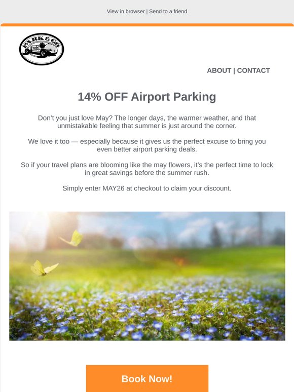 A Blooming great 14% Off Airport Parking