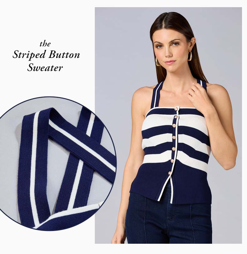 Shop the Striped Button Sweater