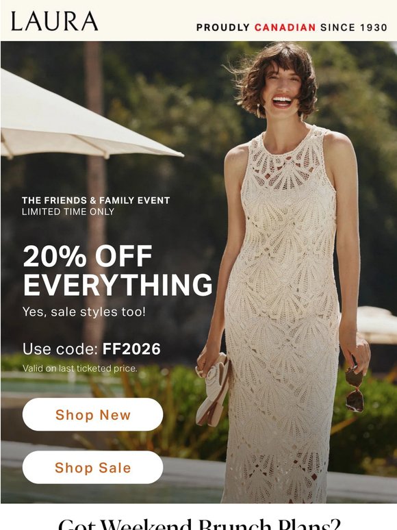 —, get 20% off EVERYTHING 🎉