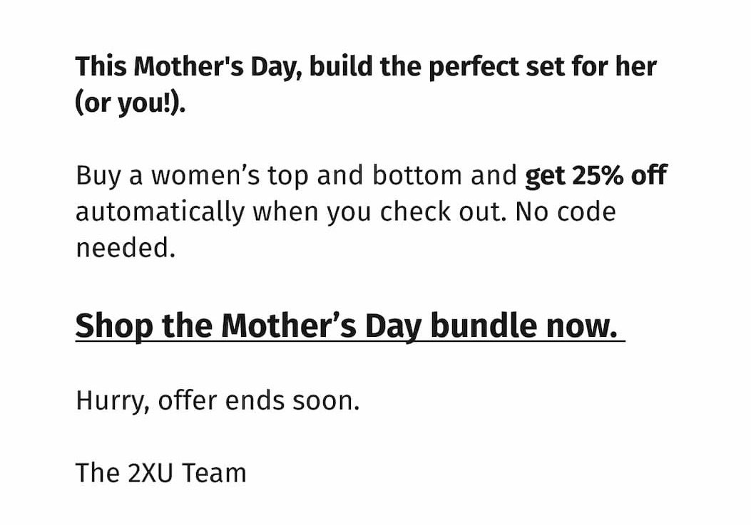 MOTHER'S DAY OFFER