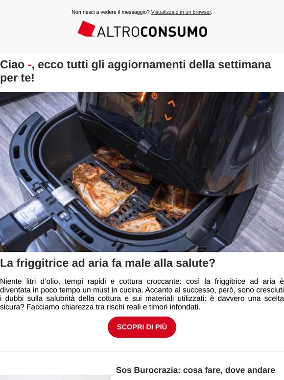 Friggitrice ad aria: fa male alla salute?