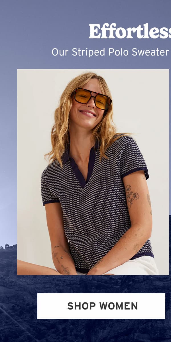 Women's Textured Microstripe Polo Sweater