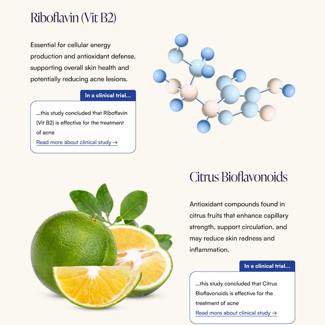 Riboflavin (Vit B2) and Citrus Bioflavonoids)