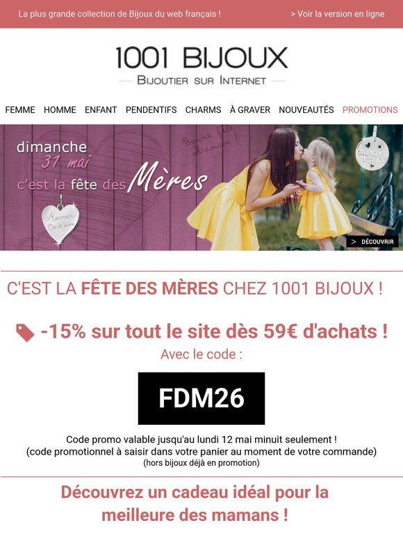 C'est déjà la fête des Mères chez 1001 Bijoux ! 💐