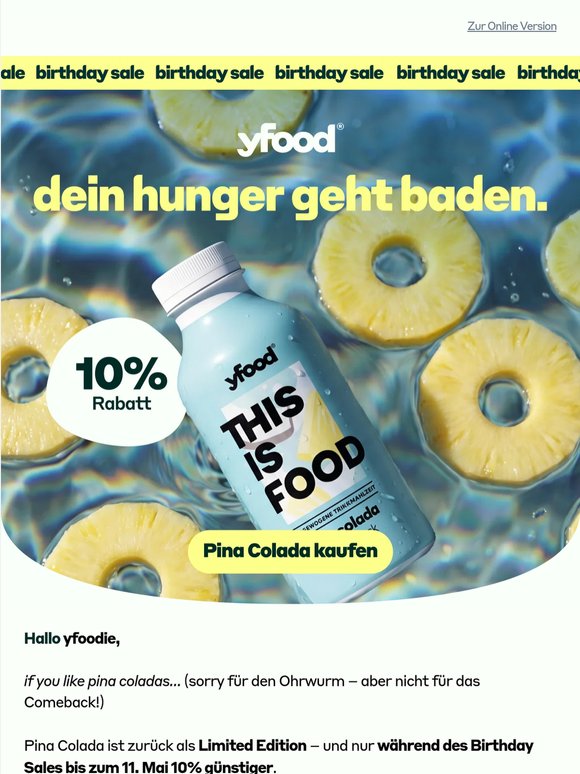🍍 Pina Colada ist zurück. Nur jetzt -10%.