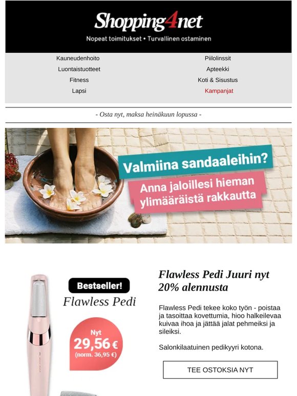 Valmiina sandaaleihin? Anna jaloillesi hieman ylimääräistä rakkautta