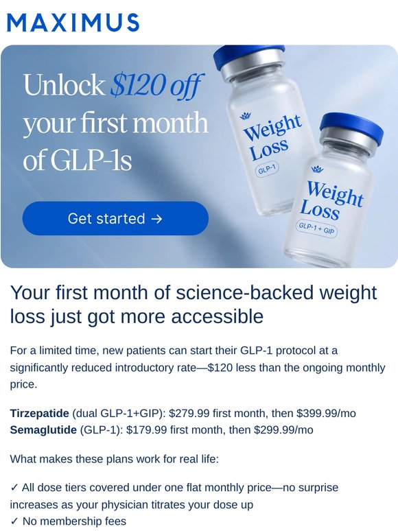 Unlock $120 off your first month