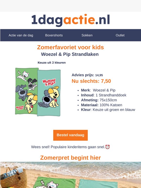 ☀️ Woezel & Pip Strandlaken nu voor maar €7,50