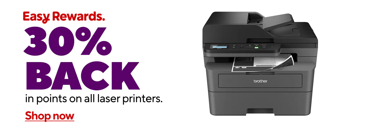 30% back in points on all laser printers