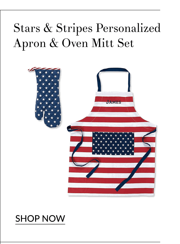 Stars & Stripes Personalized Apron & Oven Mitt Set [Click here to Shop Now]