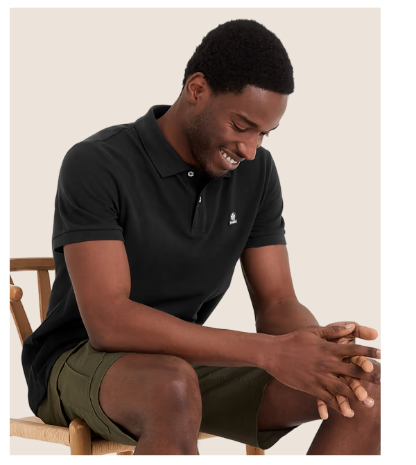 Braunton Mens 100% Cotton Pique Polo Shirt - Black