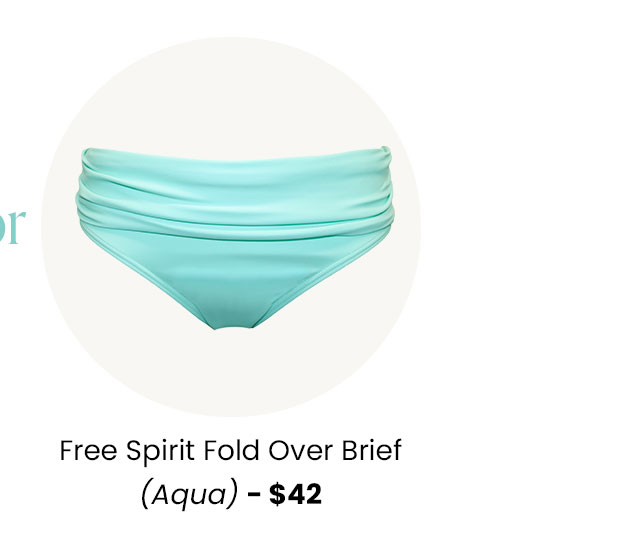 Free Spirit Fold Over Brief - Aqua