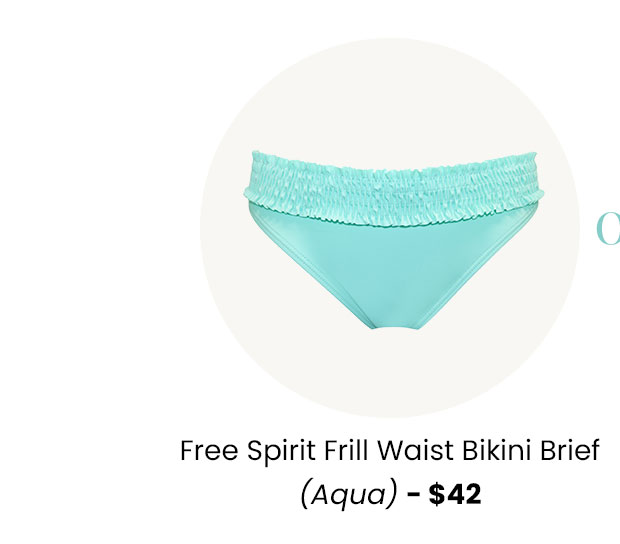 Free Spirit Frill Waist Bikini Brief - Aqua