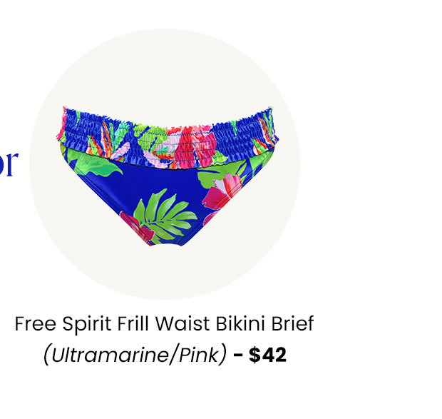 Free Spirit Frill Waist Bikini Brief - Ultramarine/Pink
