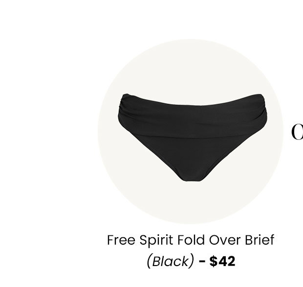 Free Spirit Fold Over Brief - Black