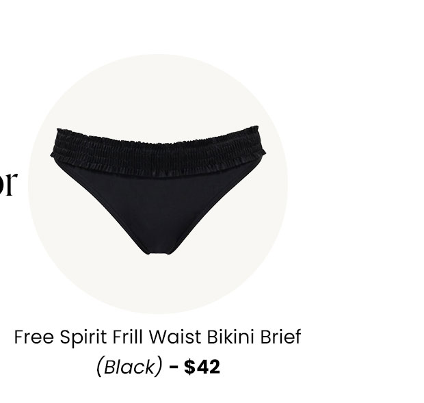 Free Spirit Frill Waist Bikini Brief - Black