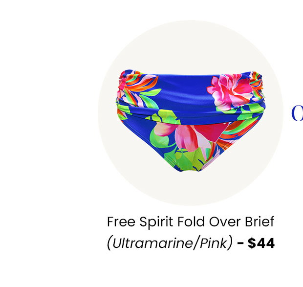 Free Spirit Fold Over Brief - Ultramarine/Pink