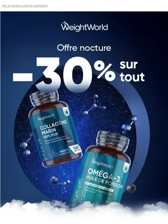⌛ De 18h à minuit : -30 % sur tout