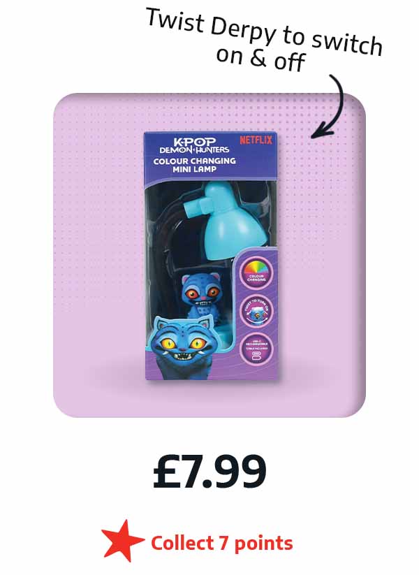 Colour Changing Derpy Mini Lamp - £7.99 - Twist Derpy to switch on & off - Collect 7 points