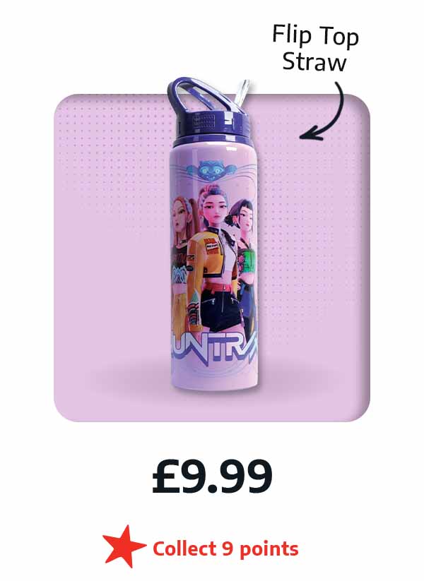 HUNTR/X Flip Top Bottle - £9.99 - Flip Top Straw - Collect 9 points