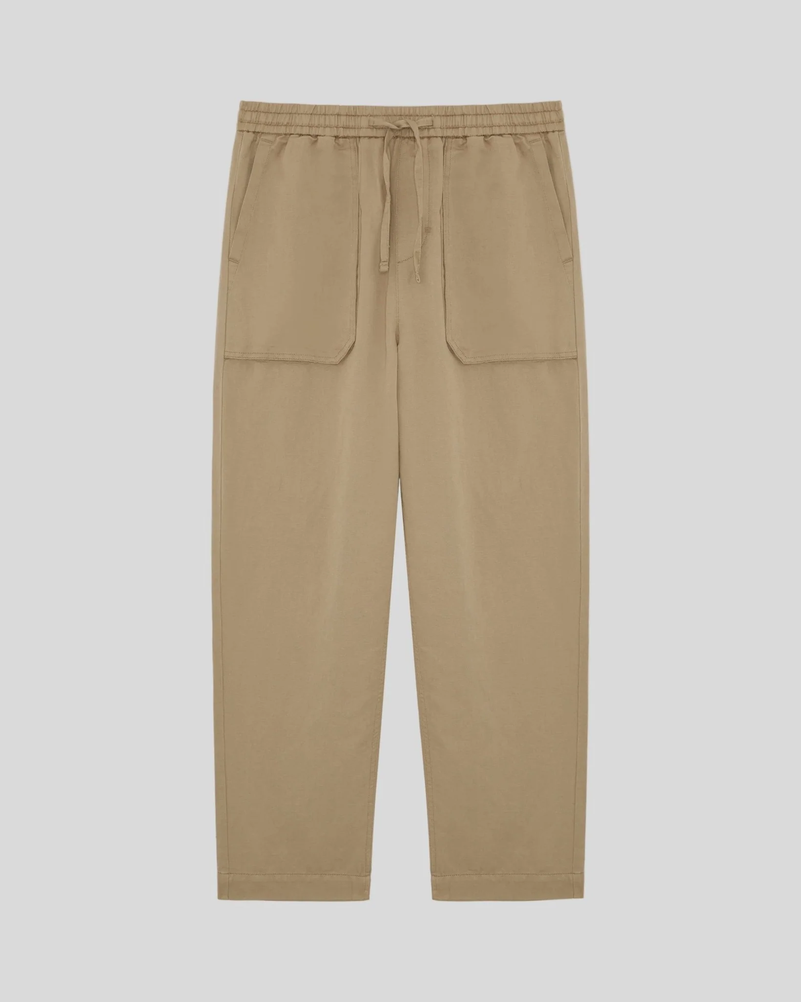 Straight Leg Linen Blend Trousers