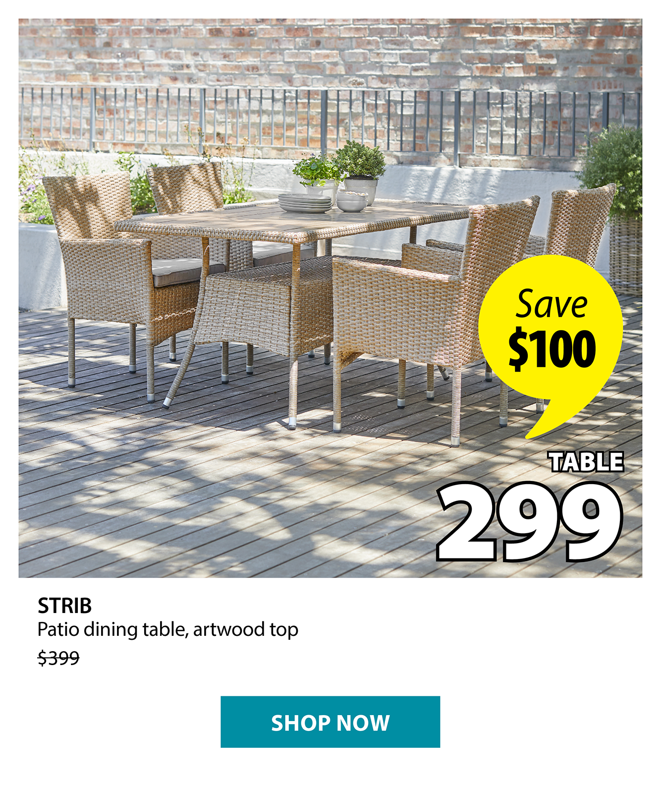 STRIB Patio dining table | Save $100