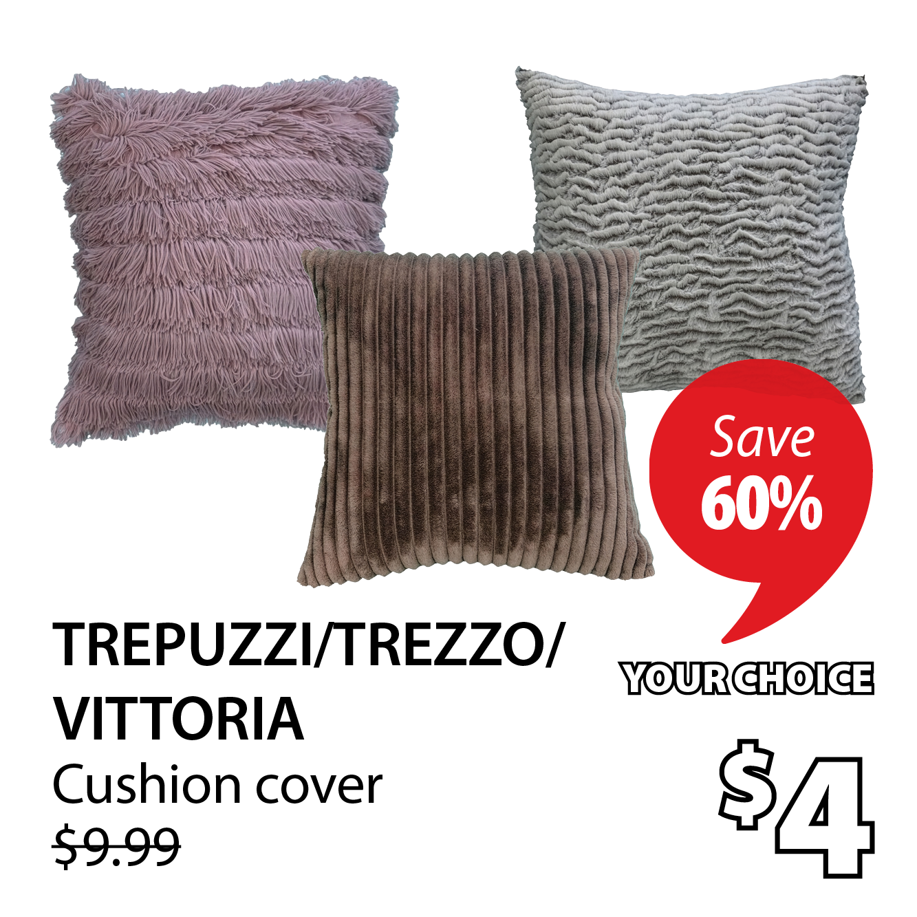 TREPUZZI/TREZZO/ VITTORIA  Cushion cover | Save 60%
