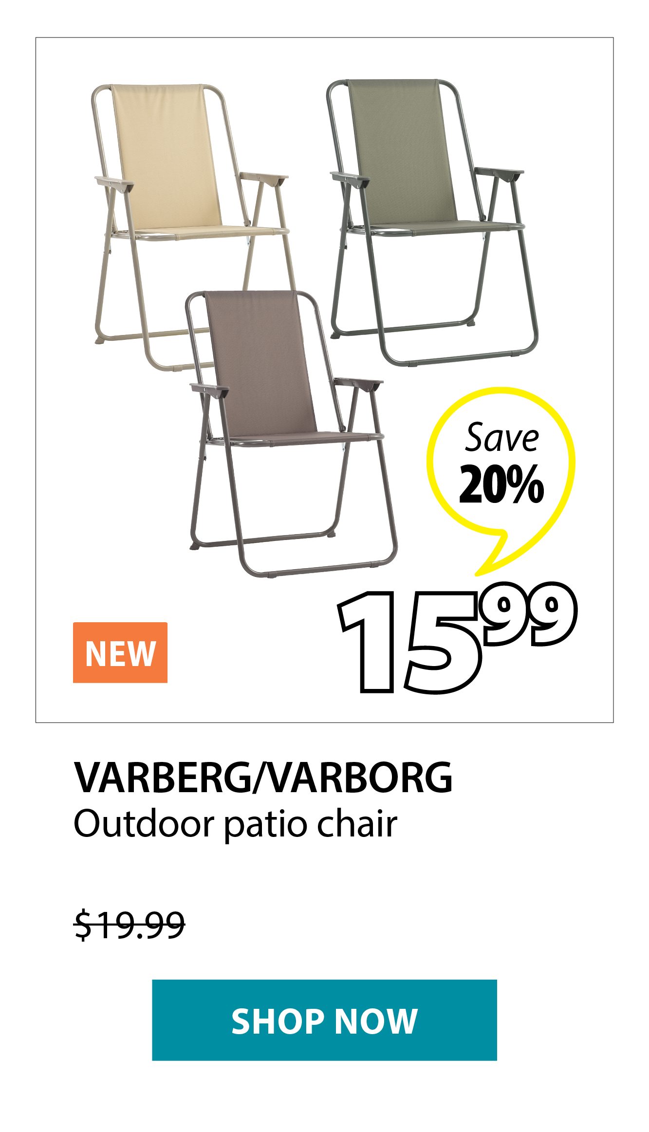 VARBERG/VARBORG Outdoor patio chair | Save 20%